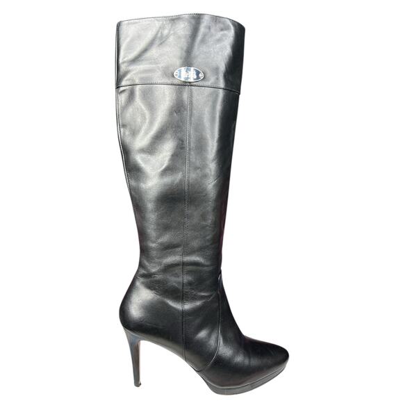 Coach Women’s Grace Black Leather Riding Boot Size US 8.5 - Picture 1 of 13